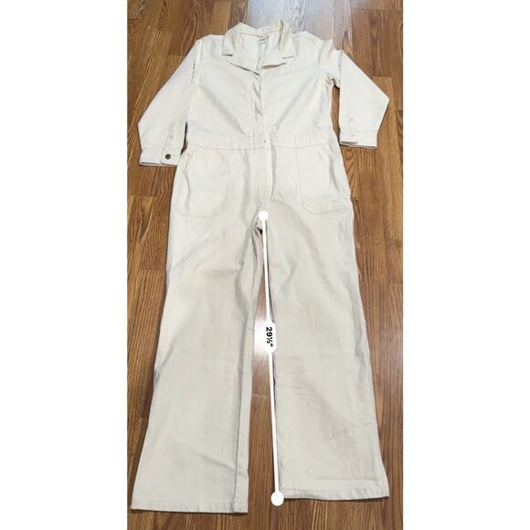 FAHERTY overland twill coverall jumpsuit in natural size XL - Picture 2 of 14